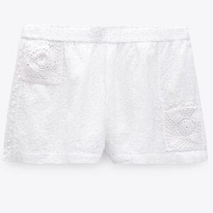 Zara Embroidered Crochet Shorts